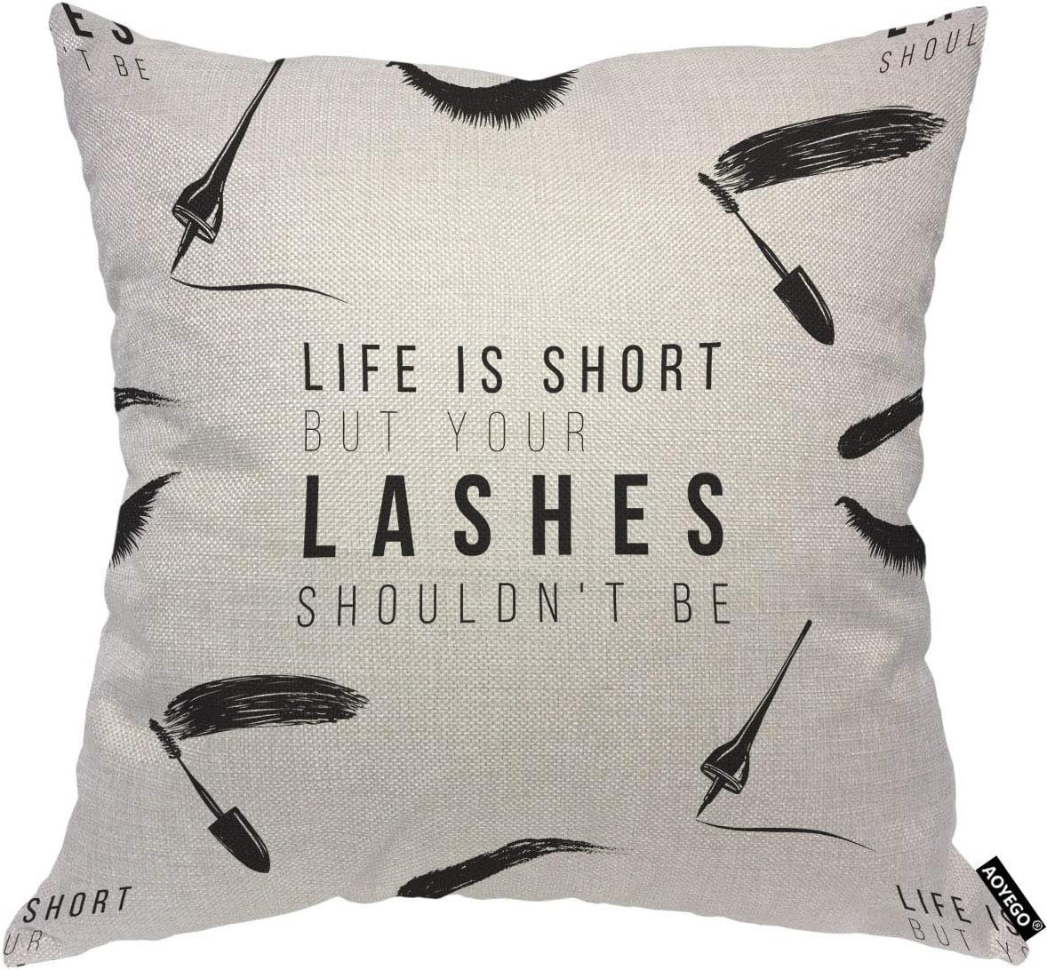 Beauty Makeup Quotes Funny - Sarung Bantal Kutipan Bulu Mata Lucu,