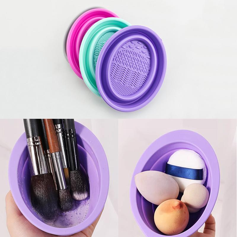 Beauty Makeup Eyeshadow - Pembersih Kuas Rias Silikon Lembut Mangkuk