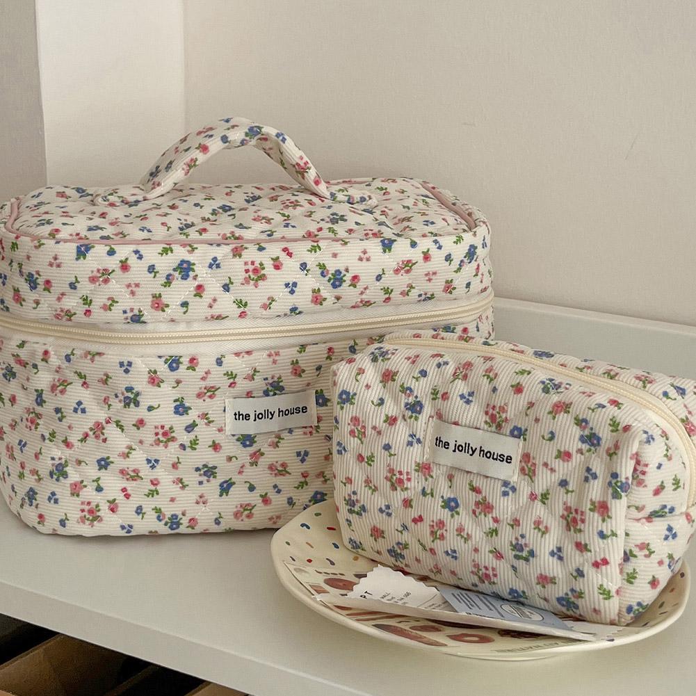 Beauty Makeup Bag - Tas Makeup Vintage Bermotif Bunga, Tas