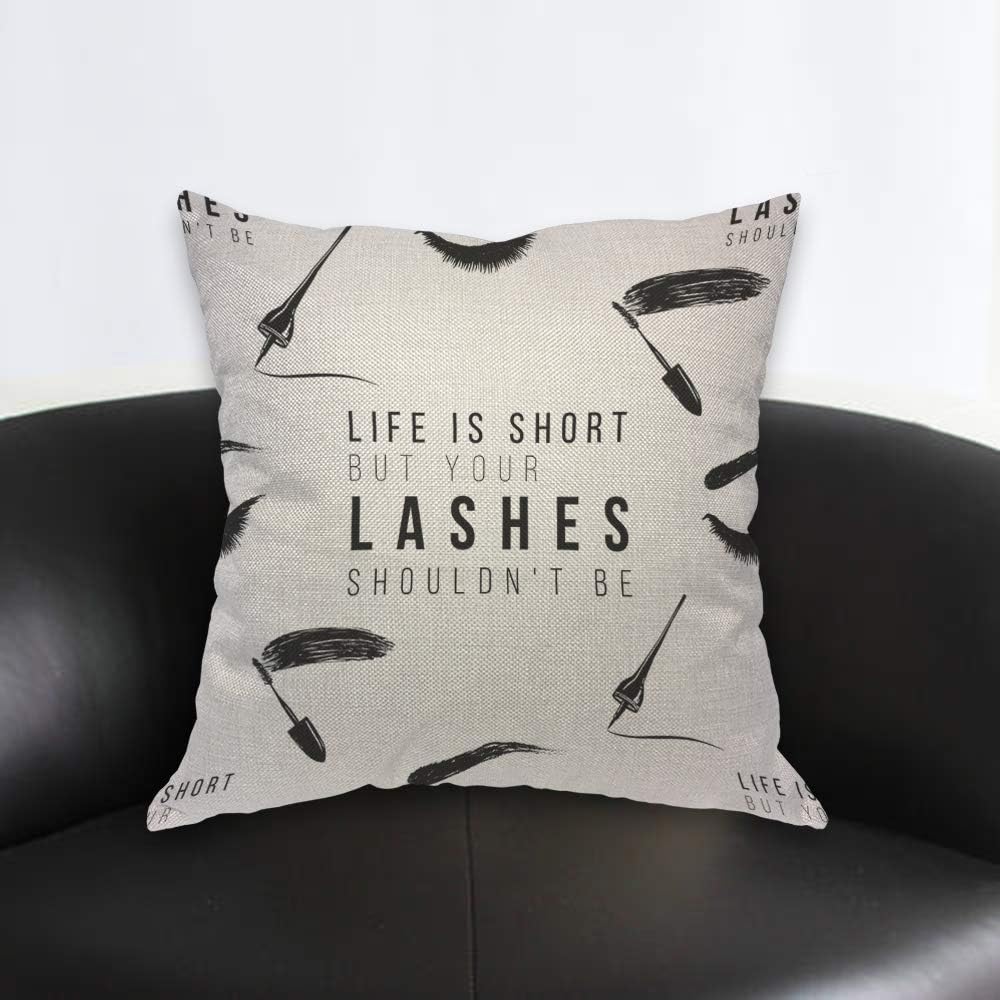 Sarung Bantal Kutipan Bulu Mat - Beauty Makeup Quotes Funny ulasan dan harga
