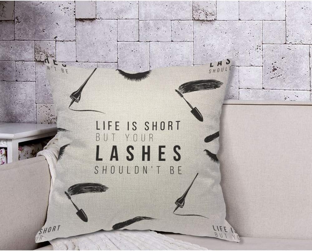 Sarung Bantal Kutipan Bulu Mat - Beauty Makeup Quotes Funny ulasan dan harga